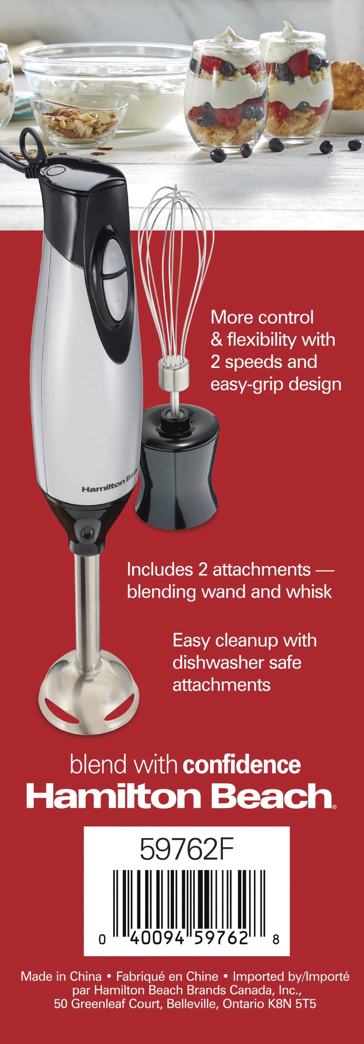 2-Speed Hand Blender with Whisk Attachment L8176