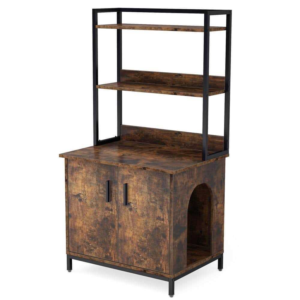 Rustic Brown Litter Box Enclosure Y3895