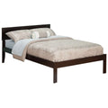 Full Size Espresso Wood Platform Bed with Headboard F187