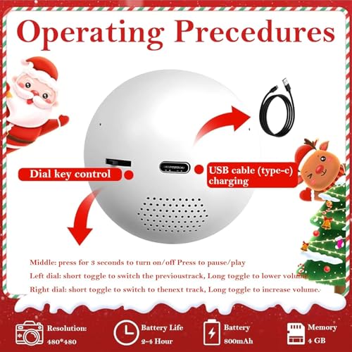 Christmas Ornament LED Crystal Ball Player C28380