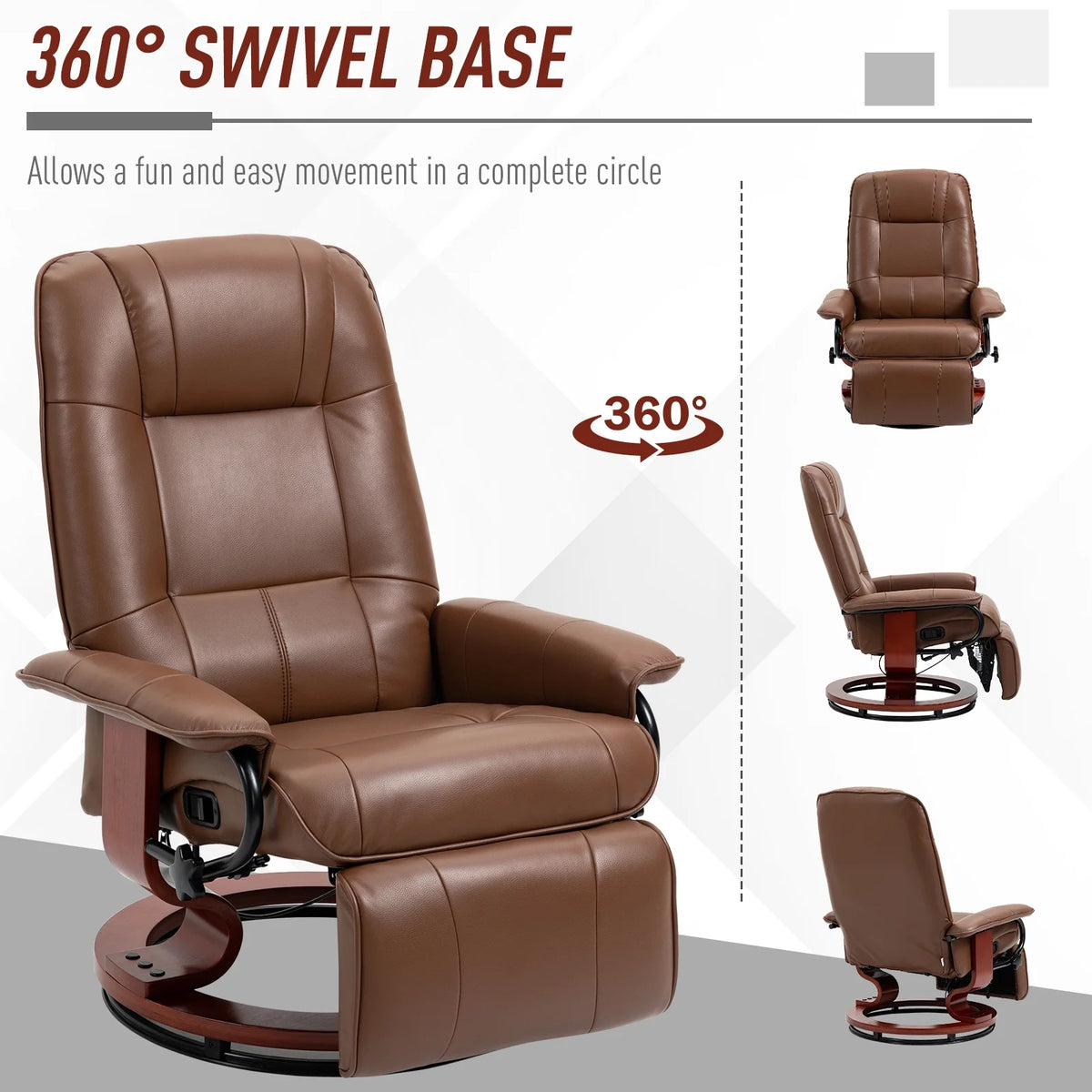 Brown Faux Leather Manual Recliner Q86600