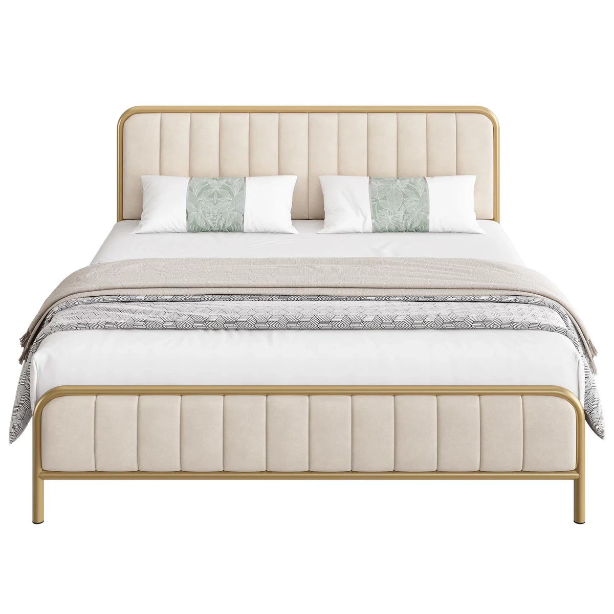King Size Tufted Upholstered Bed Frame H628769