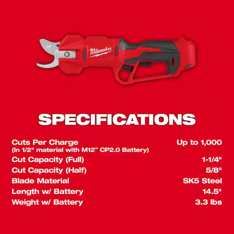 12V Lithium-Ion Brushless Cordless Pruning Saw with Pruner Shears Kit J611