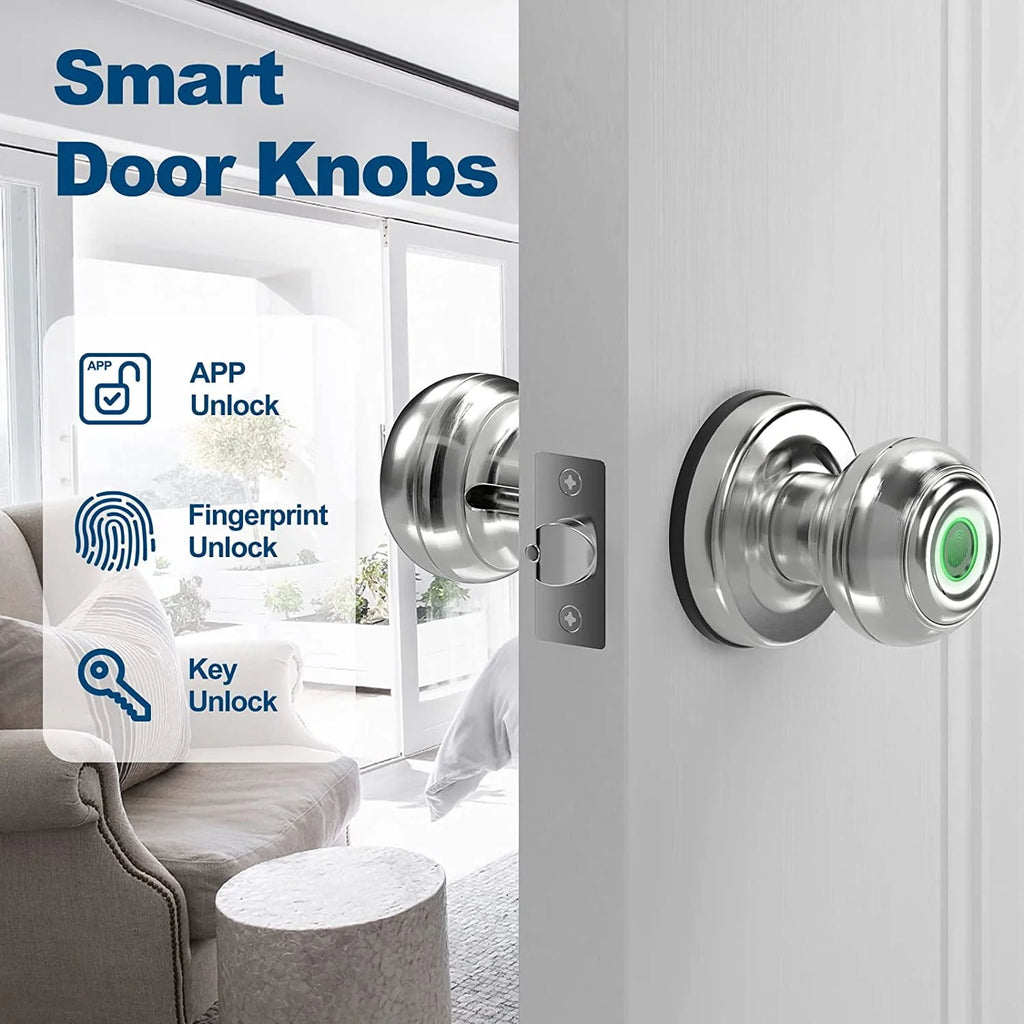 Smart Fingerprint Door Lock with App Control, Black P749514