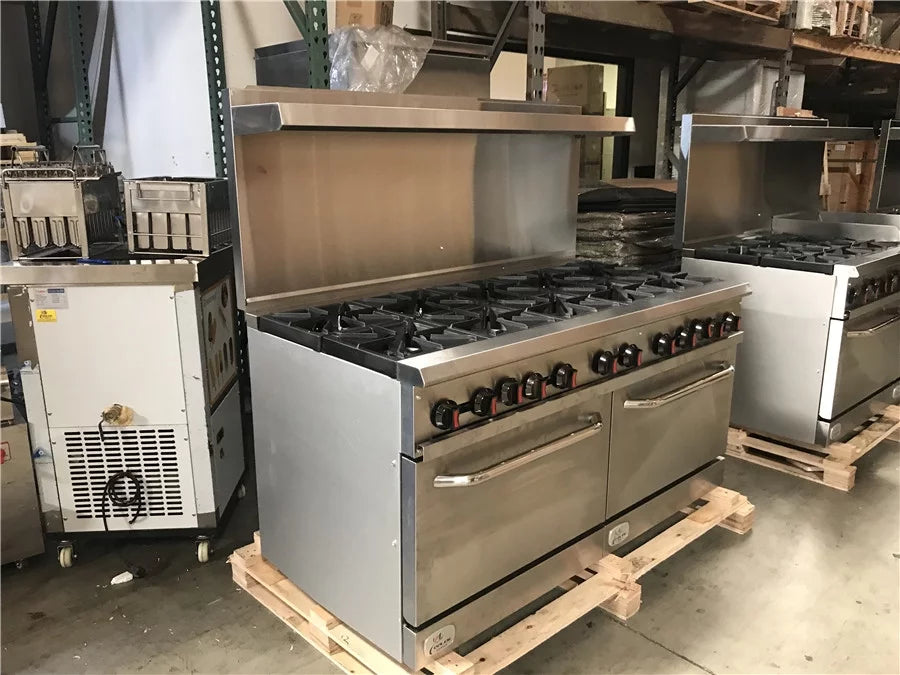 60"W 10 Burners 2 Ovens Commercial Range & Oven Natural Gas and Propane Stainless Steel 362000 BTU L670899