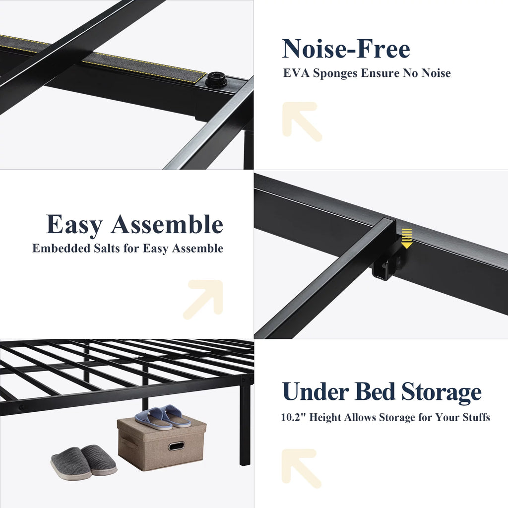 Queen Size Black Oak Headboard Bed Frame X798