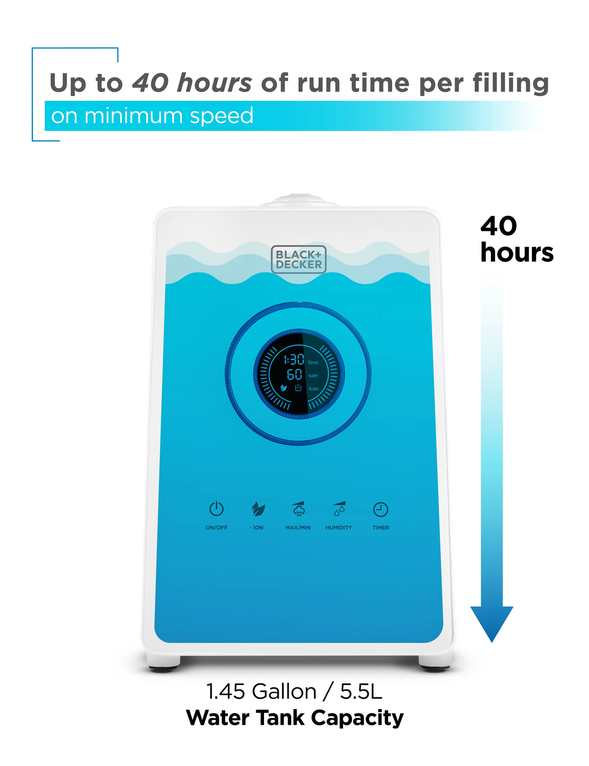 5.5 Liter Ultrasonic Humidifier with Digital Touch Panel Control and Remote G542