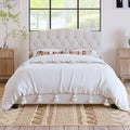 Queen Size Platform Bed Frame Beige G48143