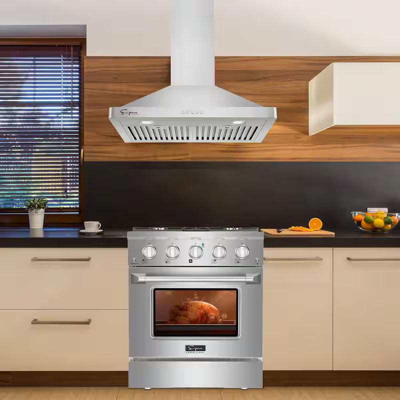 30 in. 400 CFM Convertible Wall Mount Range Hood in Stainless Steel with LED Lights V352608