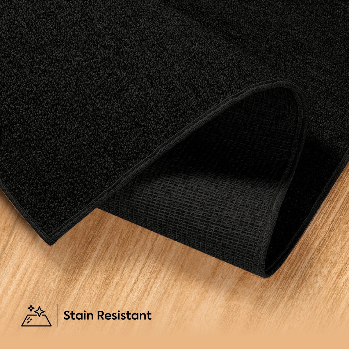 Black 5' x 8' Solid Color Area Rug I411597