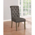 Rustic Brown and Grey Tufted Back Side Chairs Set of 2 G877128