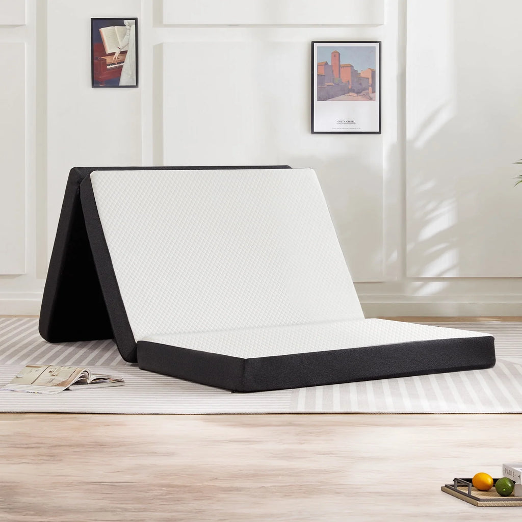 4-inch Tri Folding Memory Mattress with Removable Cover E156066