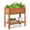 Fir Wood Raised Garden Bed with Storage Shelf Z62180