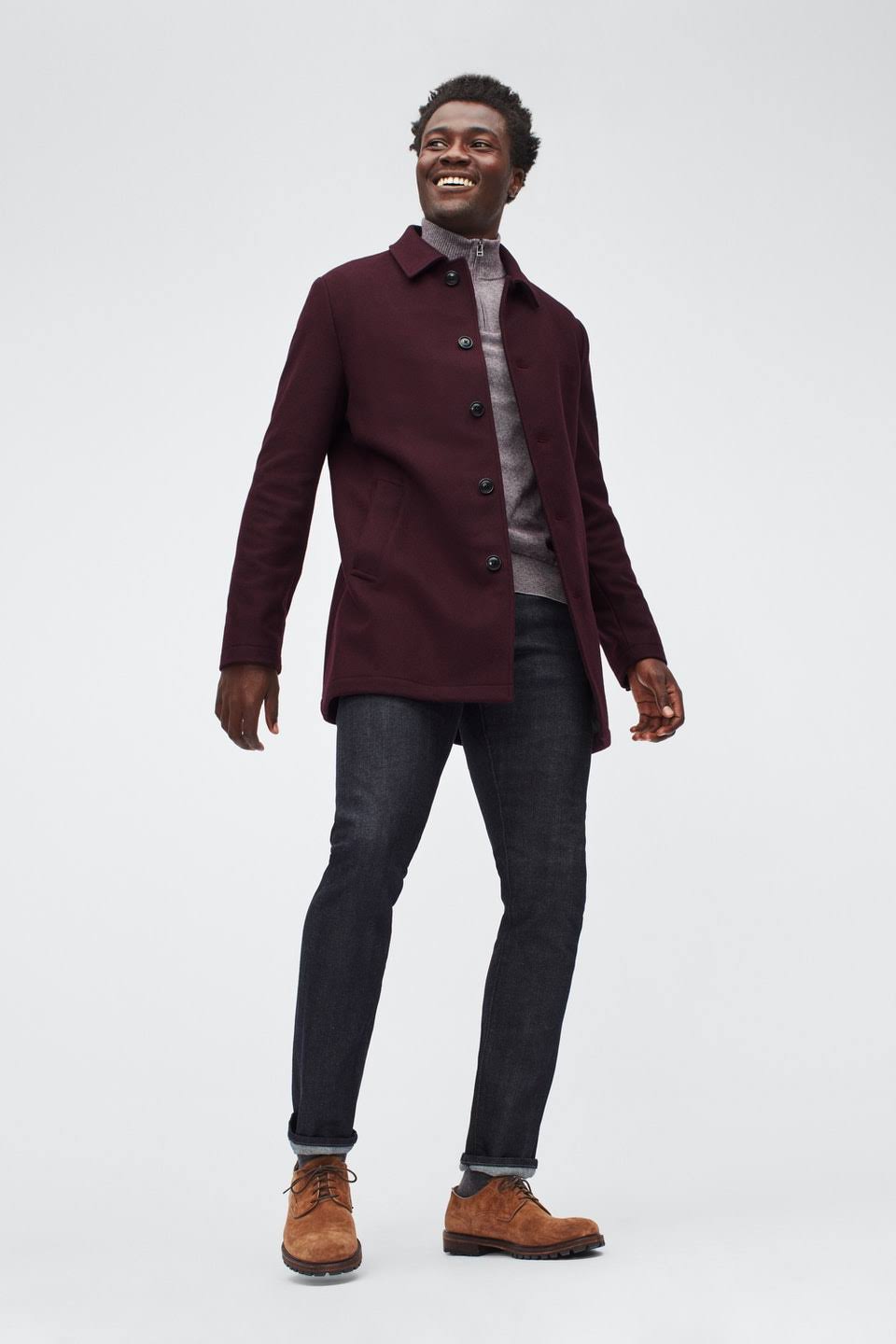 Wool Blend Car Coat S4512