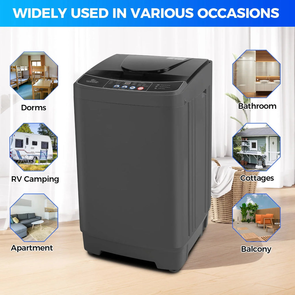 15.6lbs Fully Automatic Portable Washing Machine Dark Gray W480