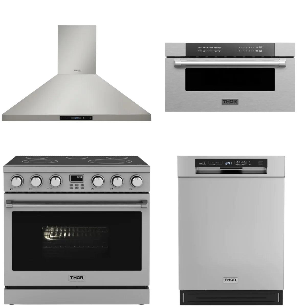 36 Electric Range, Range Hood, Dishwasher and Microwave T2328