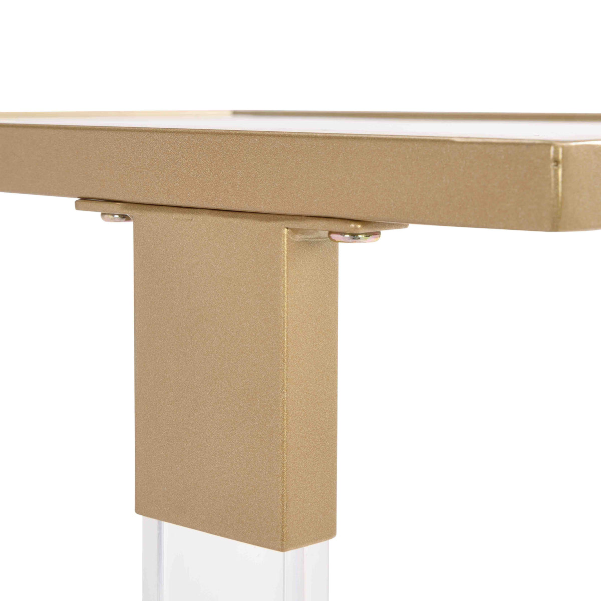 Chrome Glass C Shape Square Side Table R255