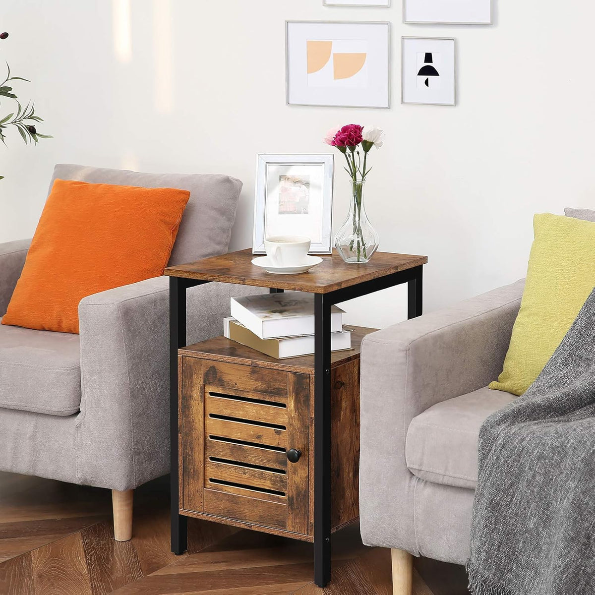 Set of 2 Wood Nightstand with Storage L4322