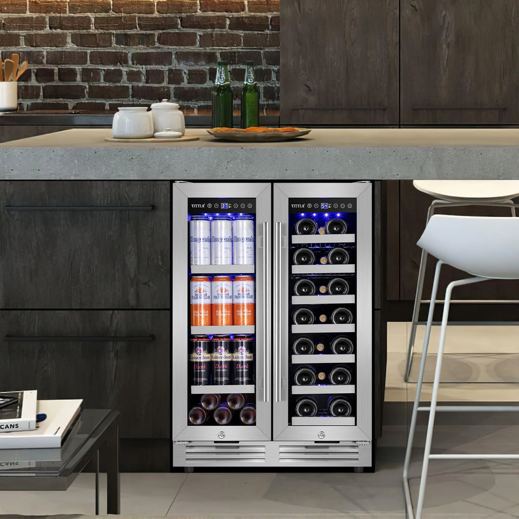 24' Built in Wine Cooler Beverage Cooler Dual Zone Q55318