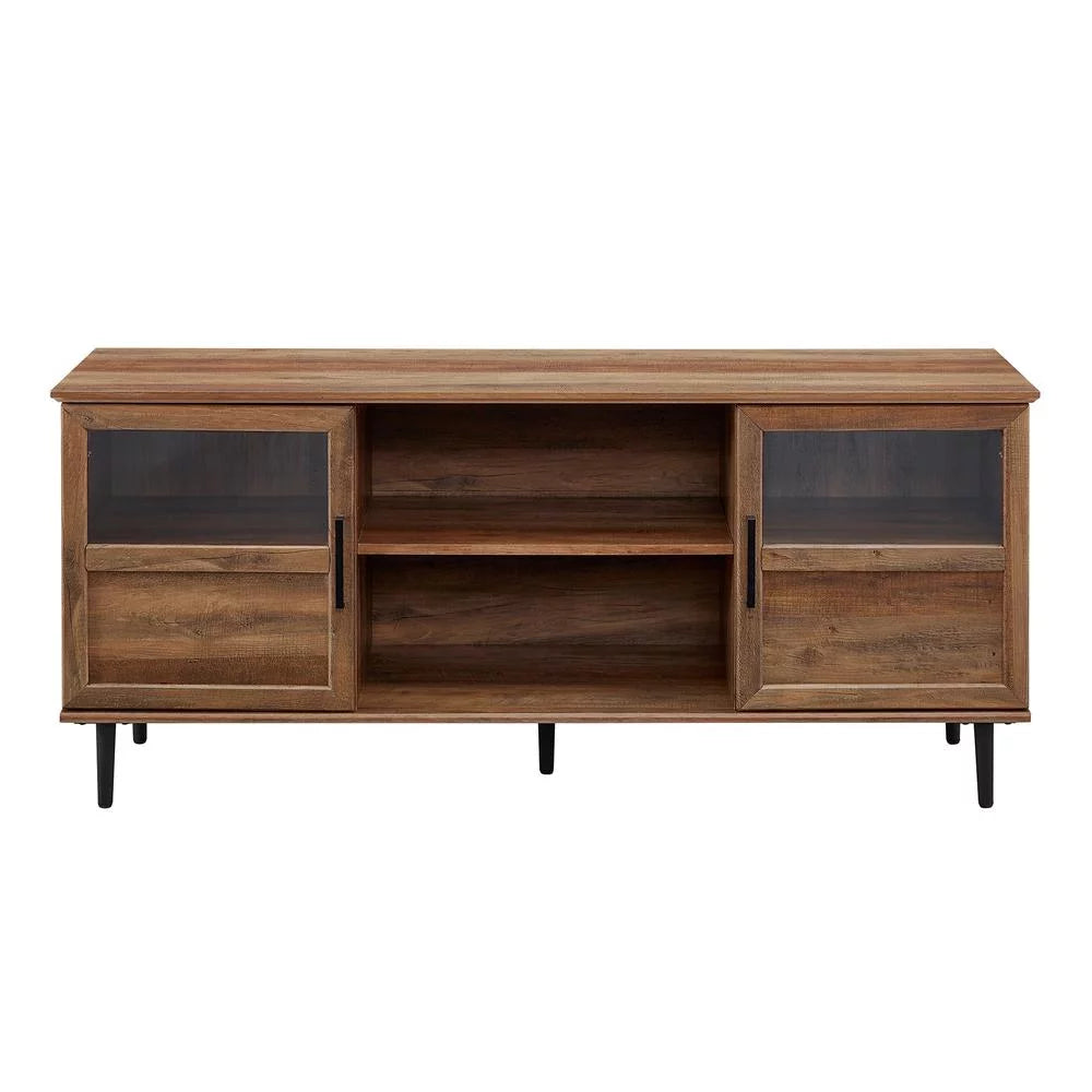58" Glass and Wood TV Console L3025