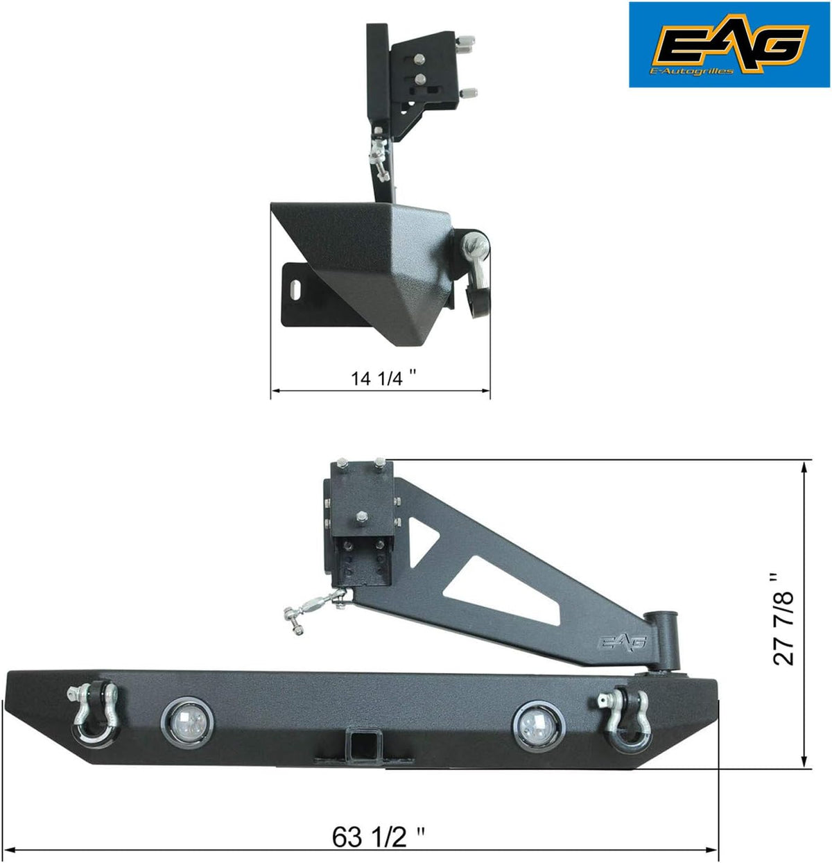 Compatible with JK Rear Bumper with Tire Carrier I57682