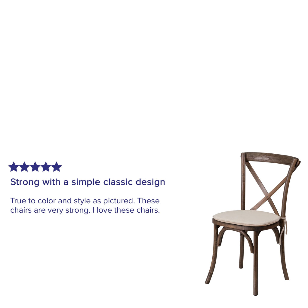 2 Pk. Cross Back Chair with Cushion R86245