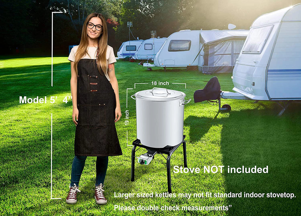 Stainless Steel 80 Quart Stock Pot with Steamer Basket U742