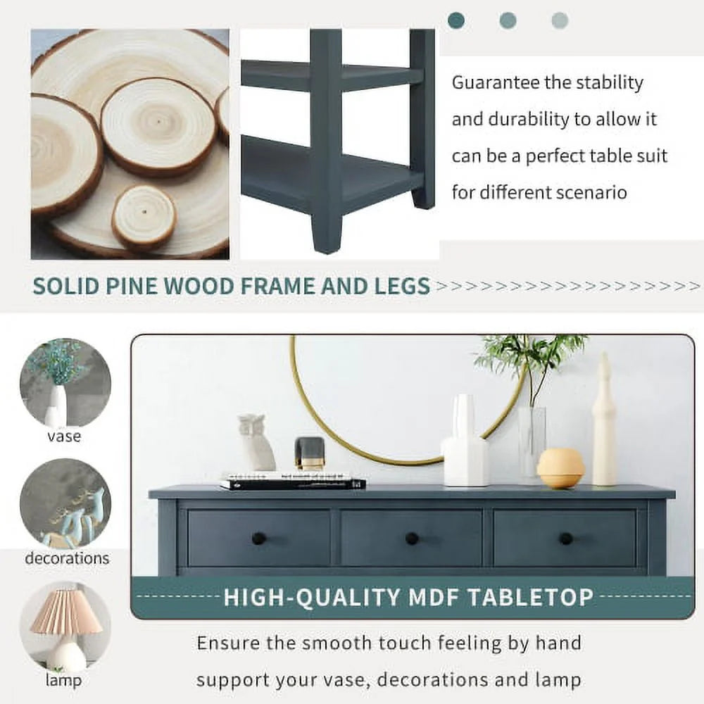 Console Table with Pine Solid Wood Frame and Legs O4923