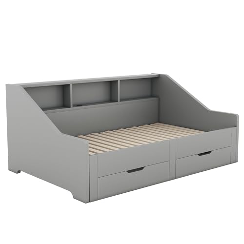 White Wood Twin to King Daybed with Trundle and Storage X4111