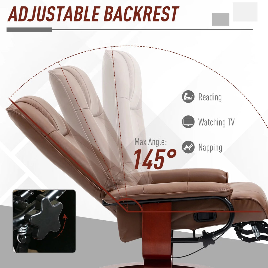 Brown Faux Leather Manual Recliner Q86600