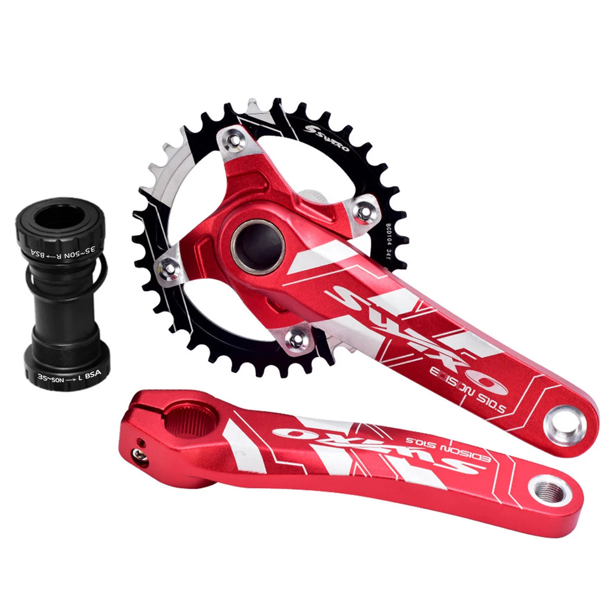 170mm 104 BCD Mountain Bike Crankset with Chainring and Bottom Bracket U53001