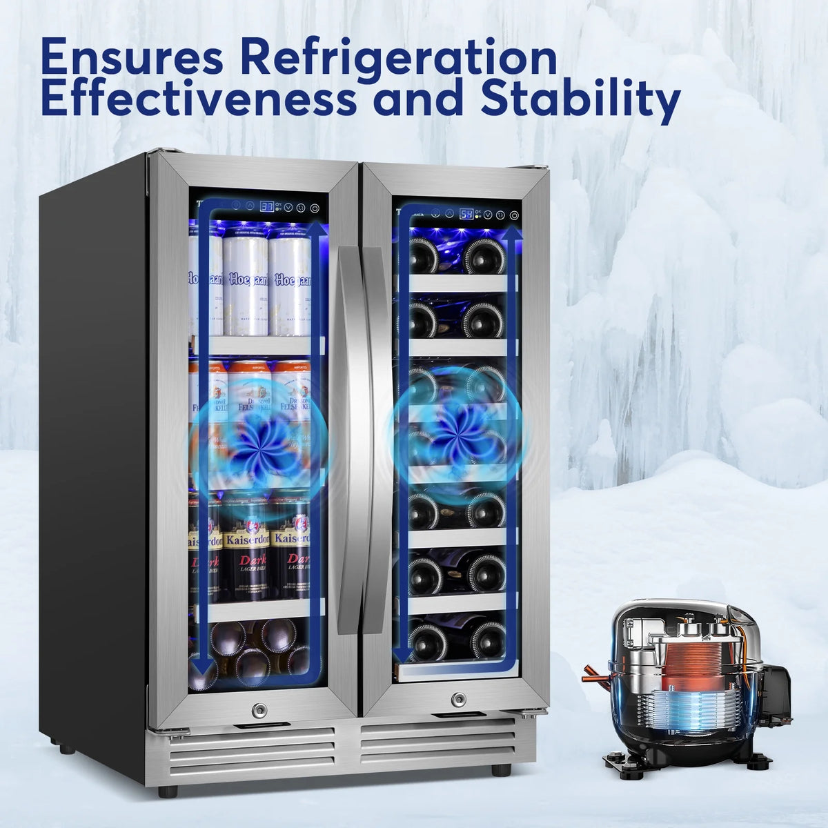 24' Built in Wine Cooler Beverage Cooler Dual Zone Q55318