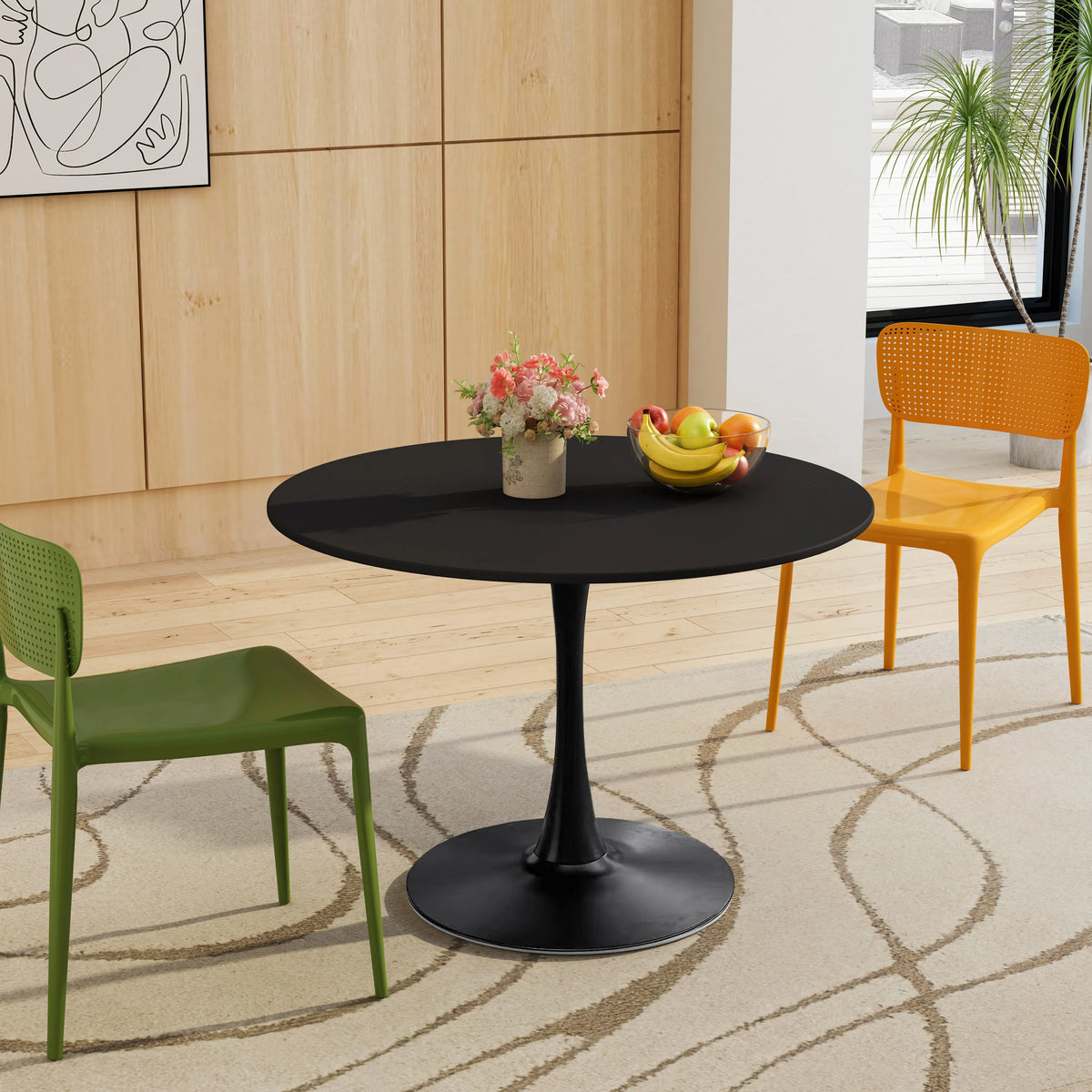 42.12" Round MDF Metal Dining Table U571