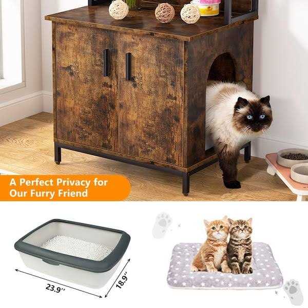 Rustic Brown Litter Box Enclosure Y3895