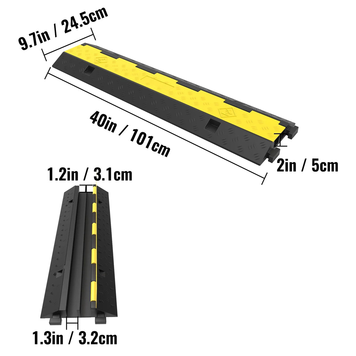 5 PCS 2-Cable Rubber Speed Bump Cable Protector Ramp C73756