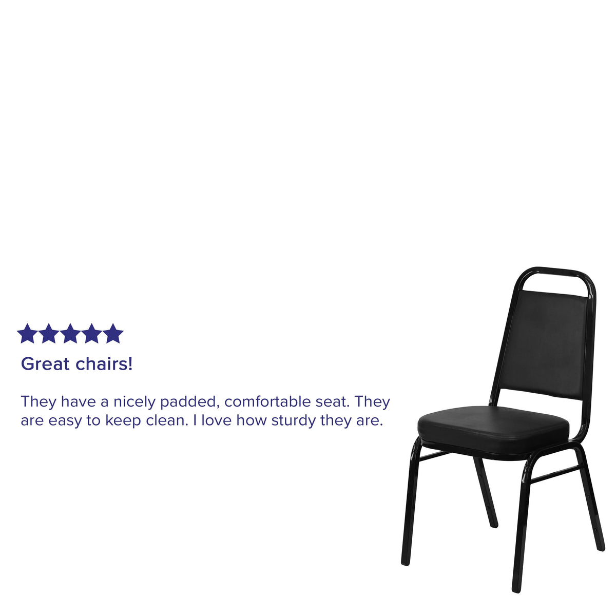 4 Pack Black Vinyl Stacking Banquet Chair M1652