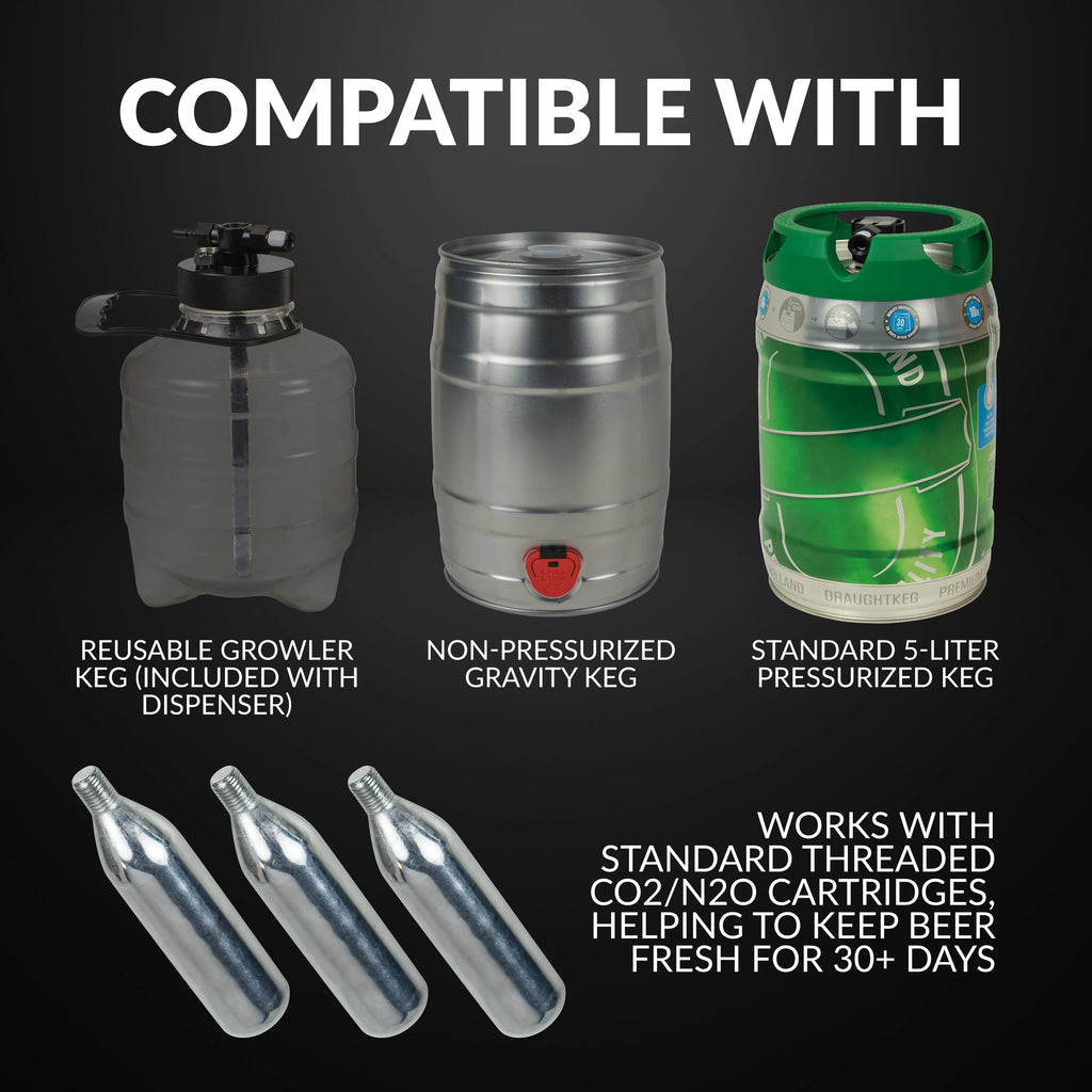 Black Stainless Steel Beer Growler Cooling System C38771