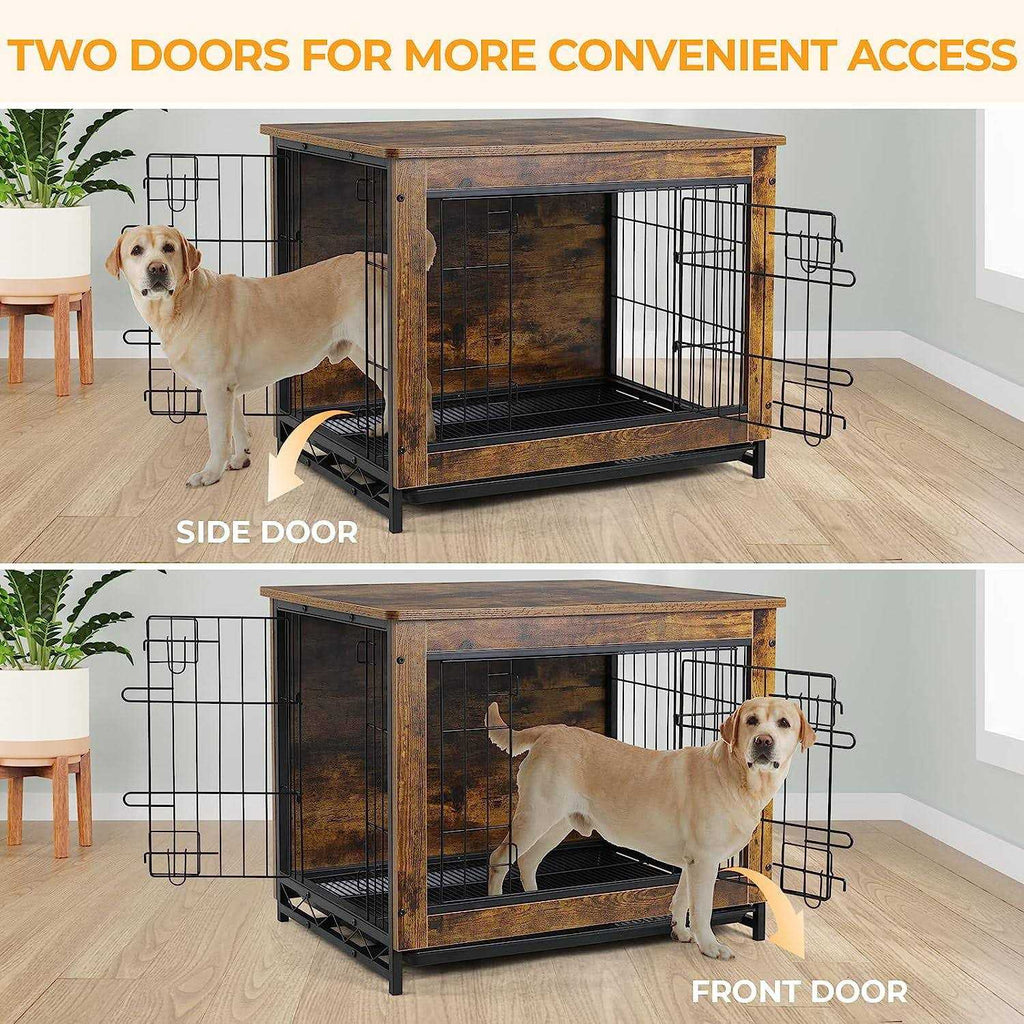 Wooden Dog Crate End Table B800