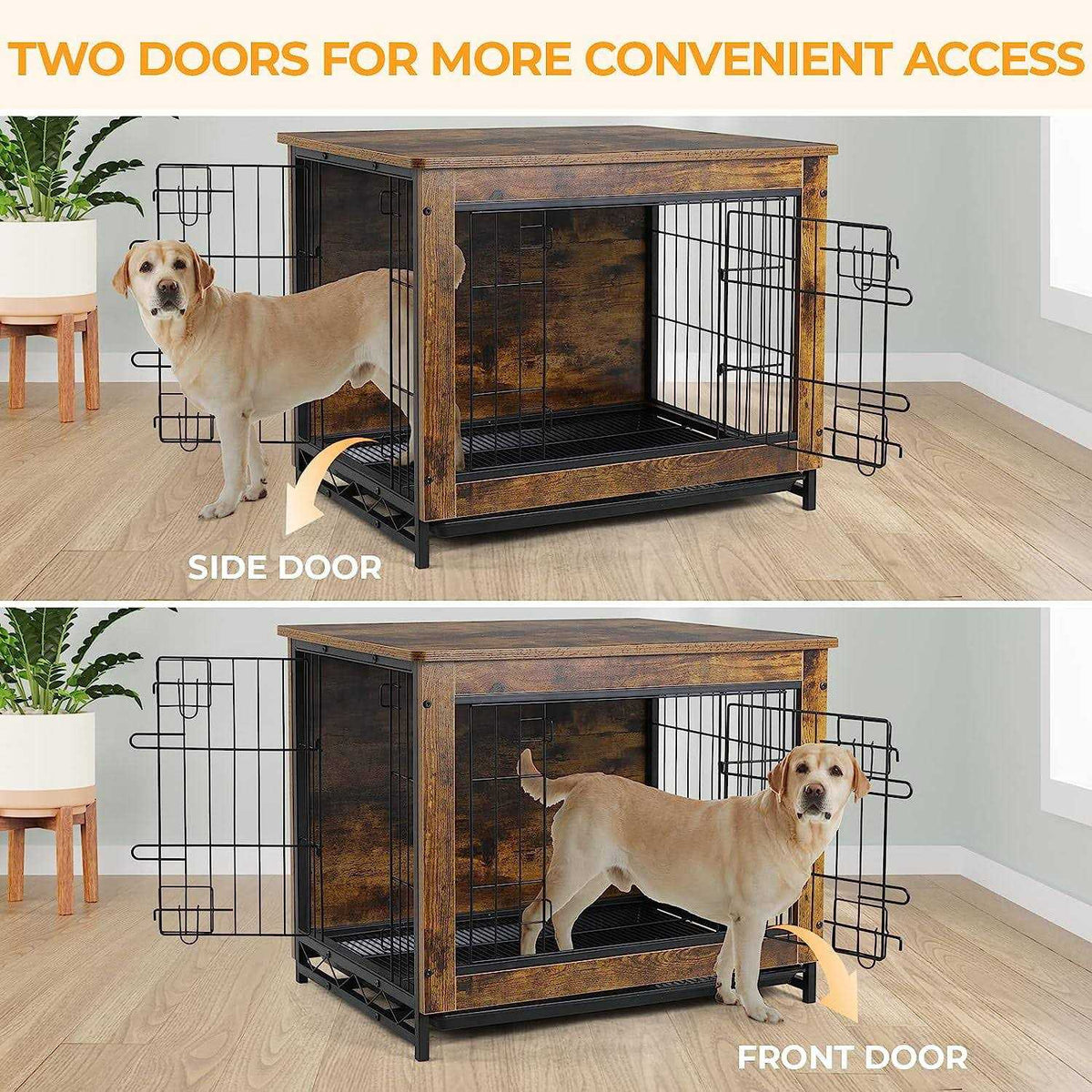Wooden Dog Crate End Table B800