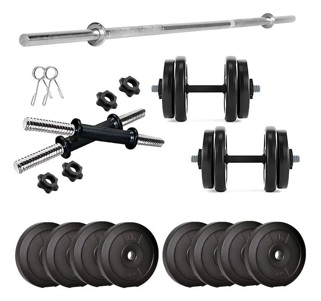 PVC 16 Kg Home Gym Set with Dumbbell Rods U2179