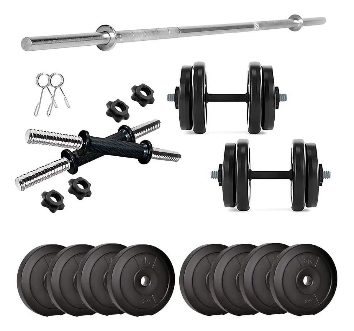 PVC 16 Kg Home Gym Set with Dumbbell Rods U2179