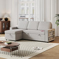86 Inch Reversible Sleeper Sectional Sofa with Pull Out Couch Bed D6997