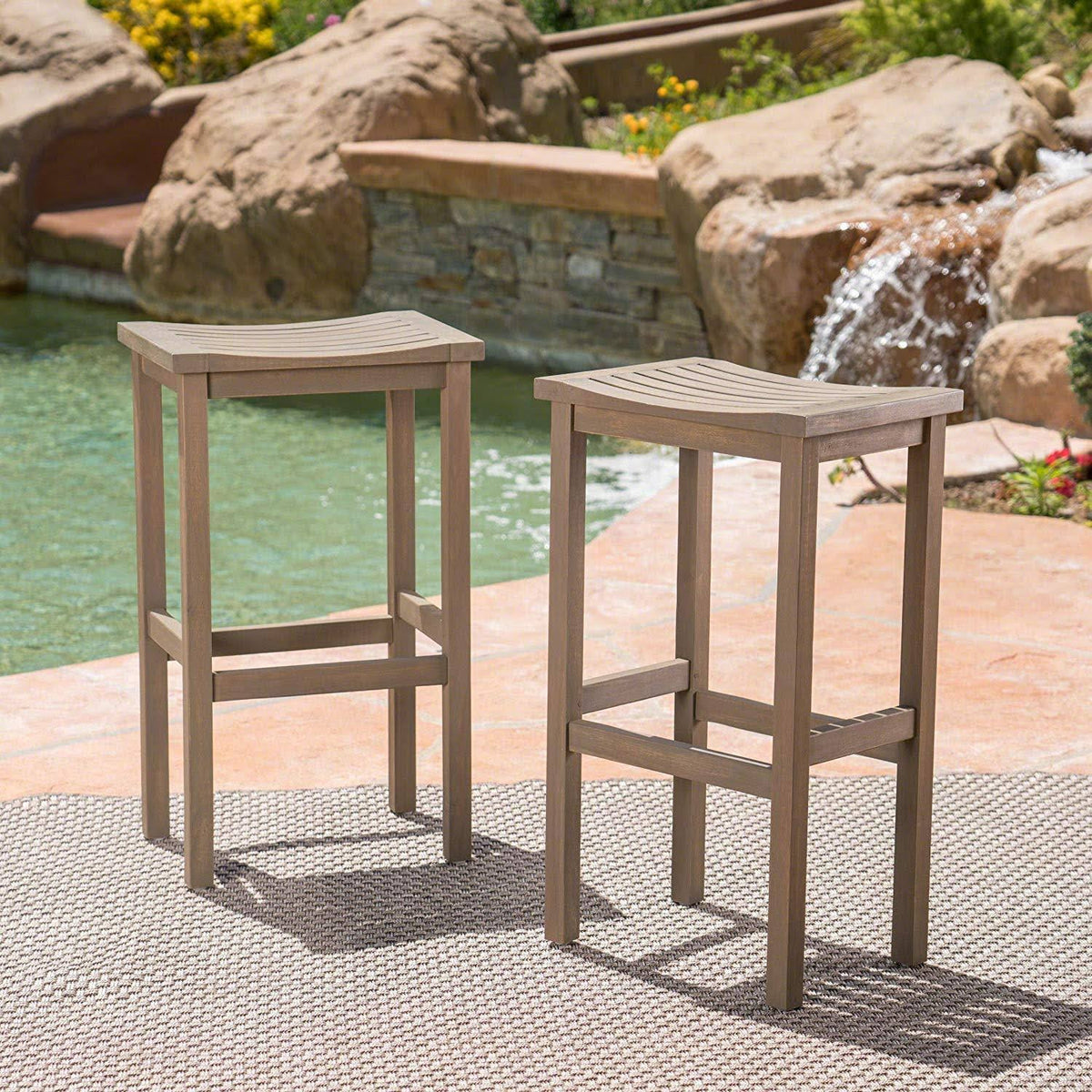 30 inch Acacia Wood Barstools Set of 2 T733200