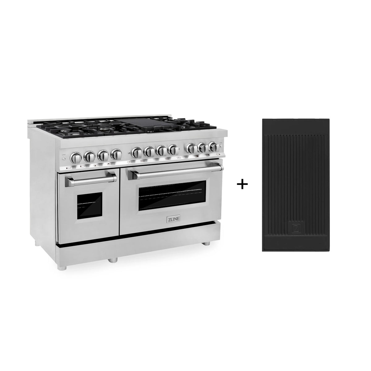 48 Stainless Steel Gas Burner Electric Oven with Griddle M434563