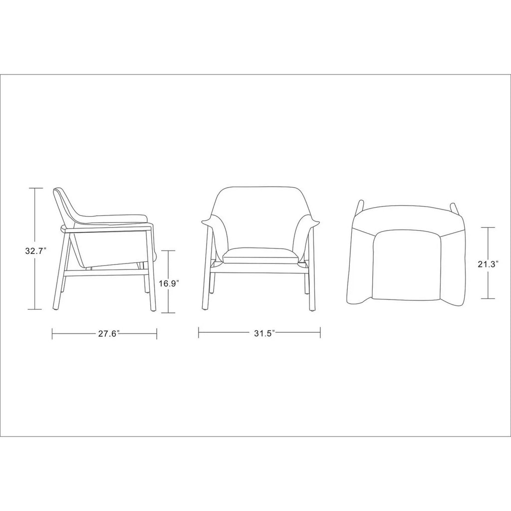 Green and Walnut Linen Weave Accent Chair F510