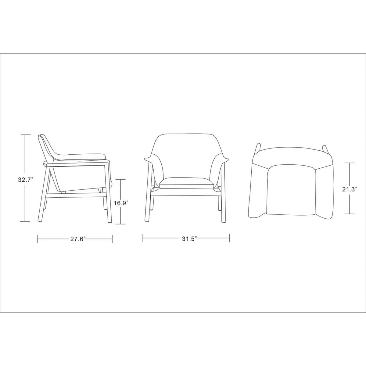 Green and Walnut Linen Weave Accent Chair F510