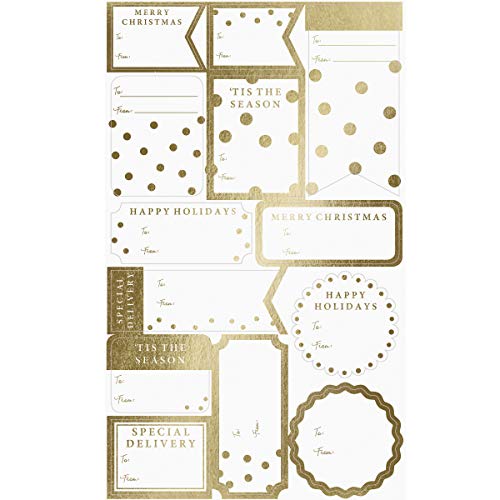 White Self-Adhesive Christmas Gift Labels S87919