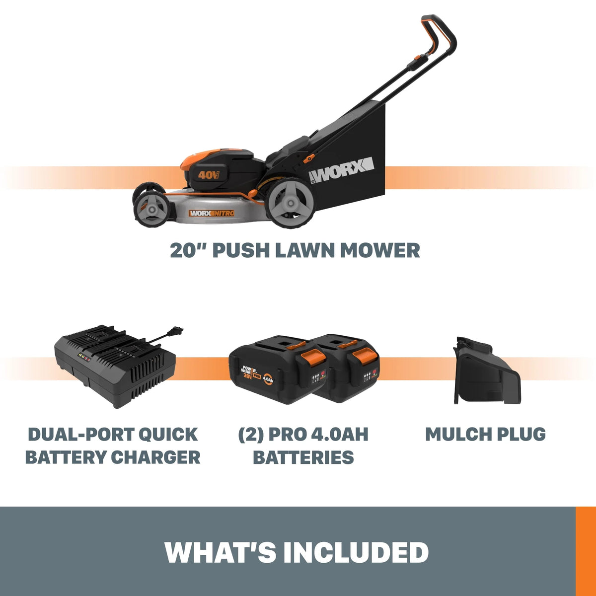 40V Cordless Push Lawn Mower with Battery and Charger T18399