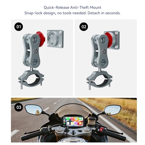 6.25" Motorcycle CarPlay & Android Auto Screen J39766