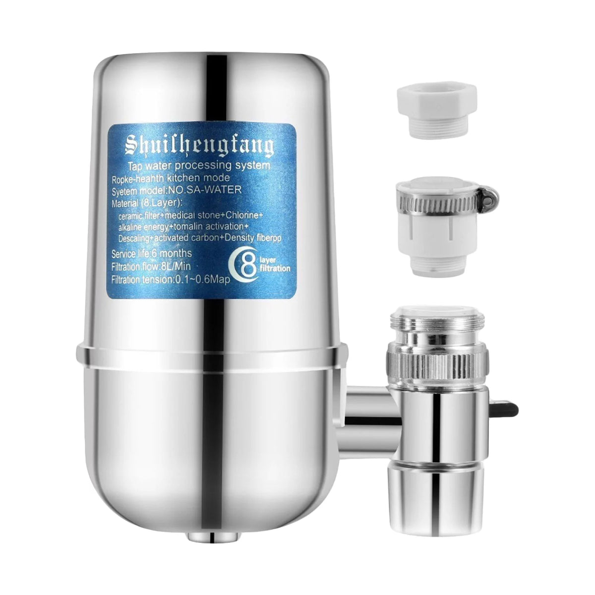 Water Filter with 8-layer Cartridge Tap Water Purifier Filtration System D355249